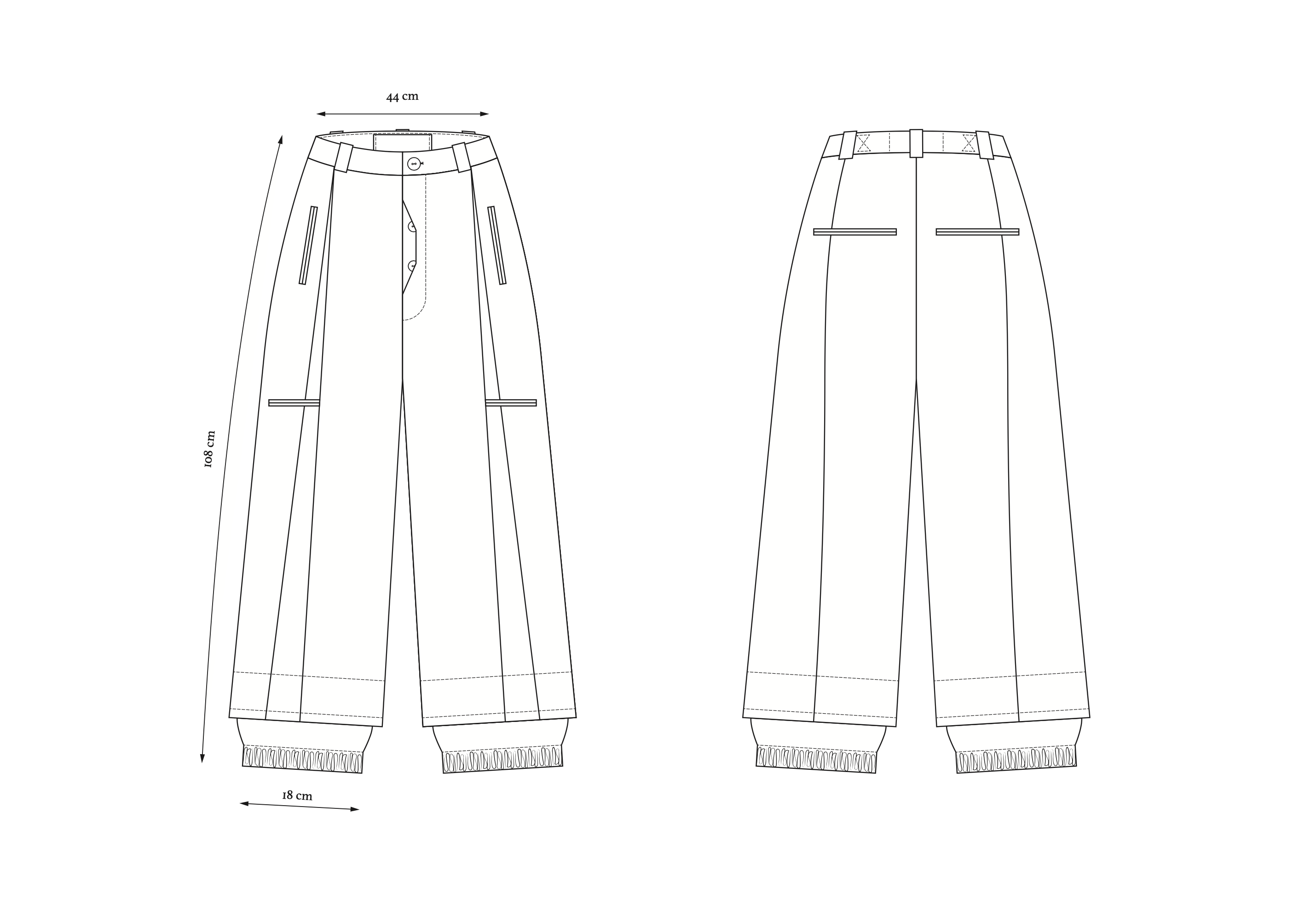 Taped photo collage trousers