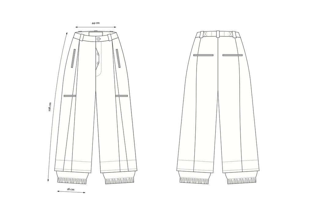 Taped photo collage trousers