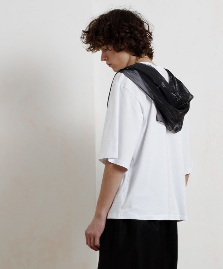 mr_ snack 122_ white T - shirt with patches