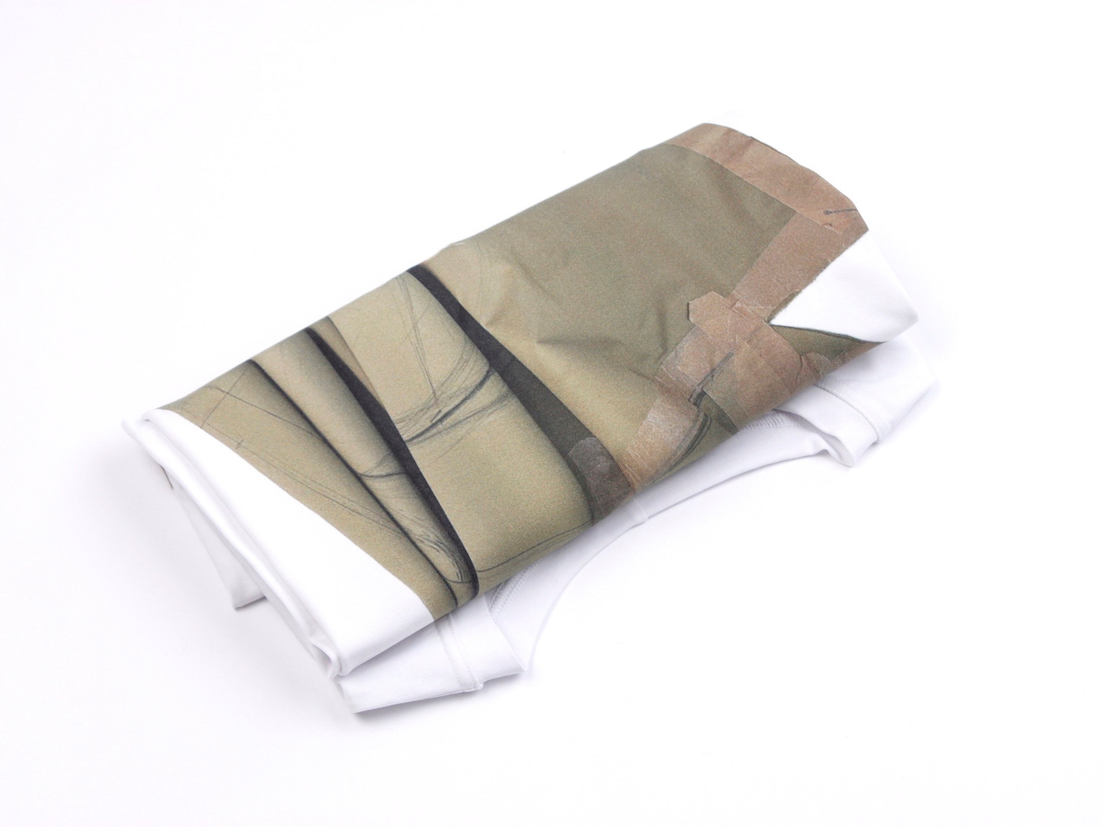 "A Silk Lining with a Seam Undone” white T-shirt