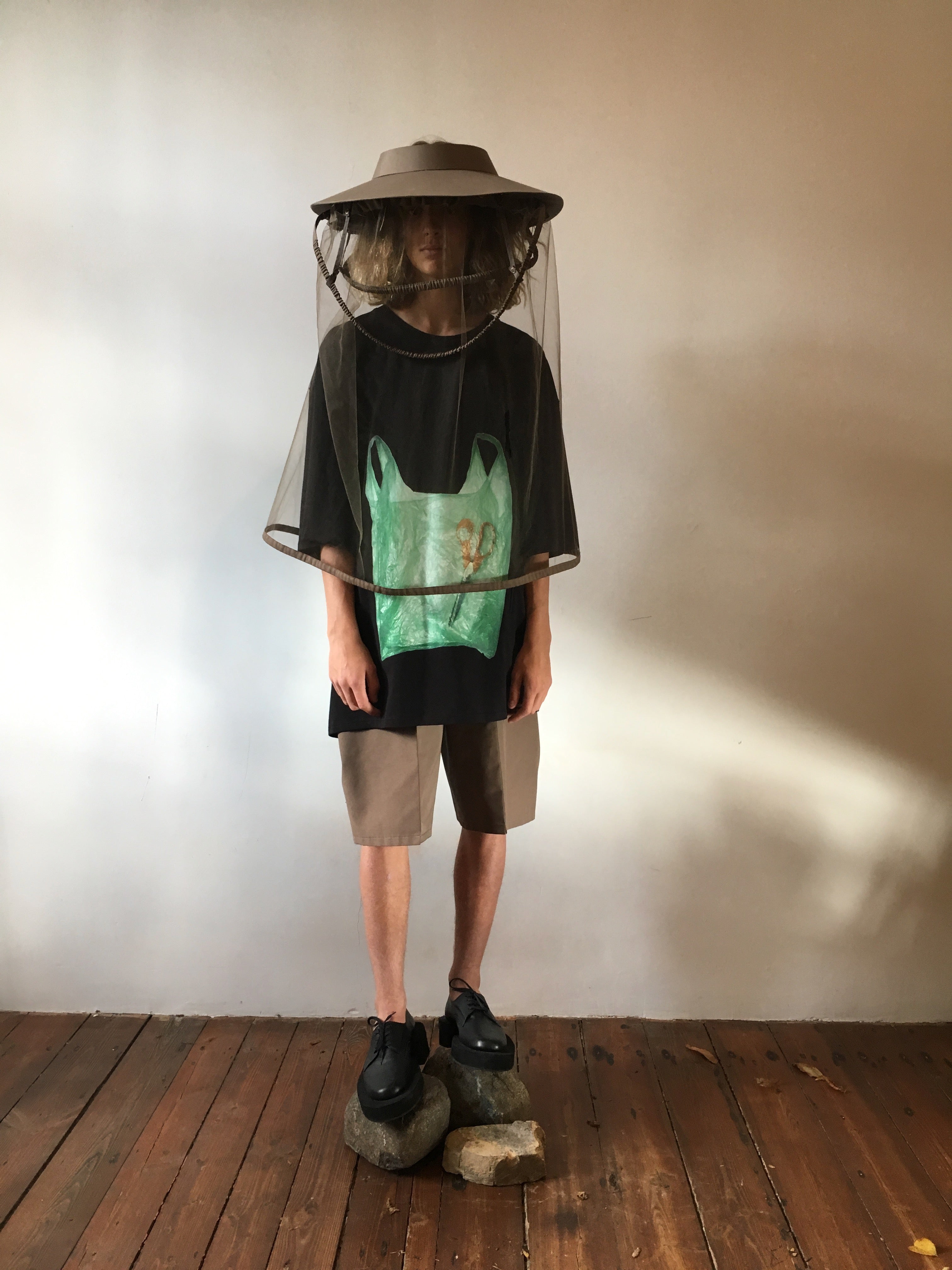 mr_ snack 102_ black plastic shopping bag T-shirt