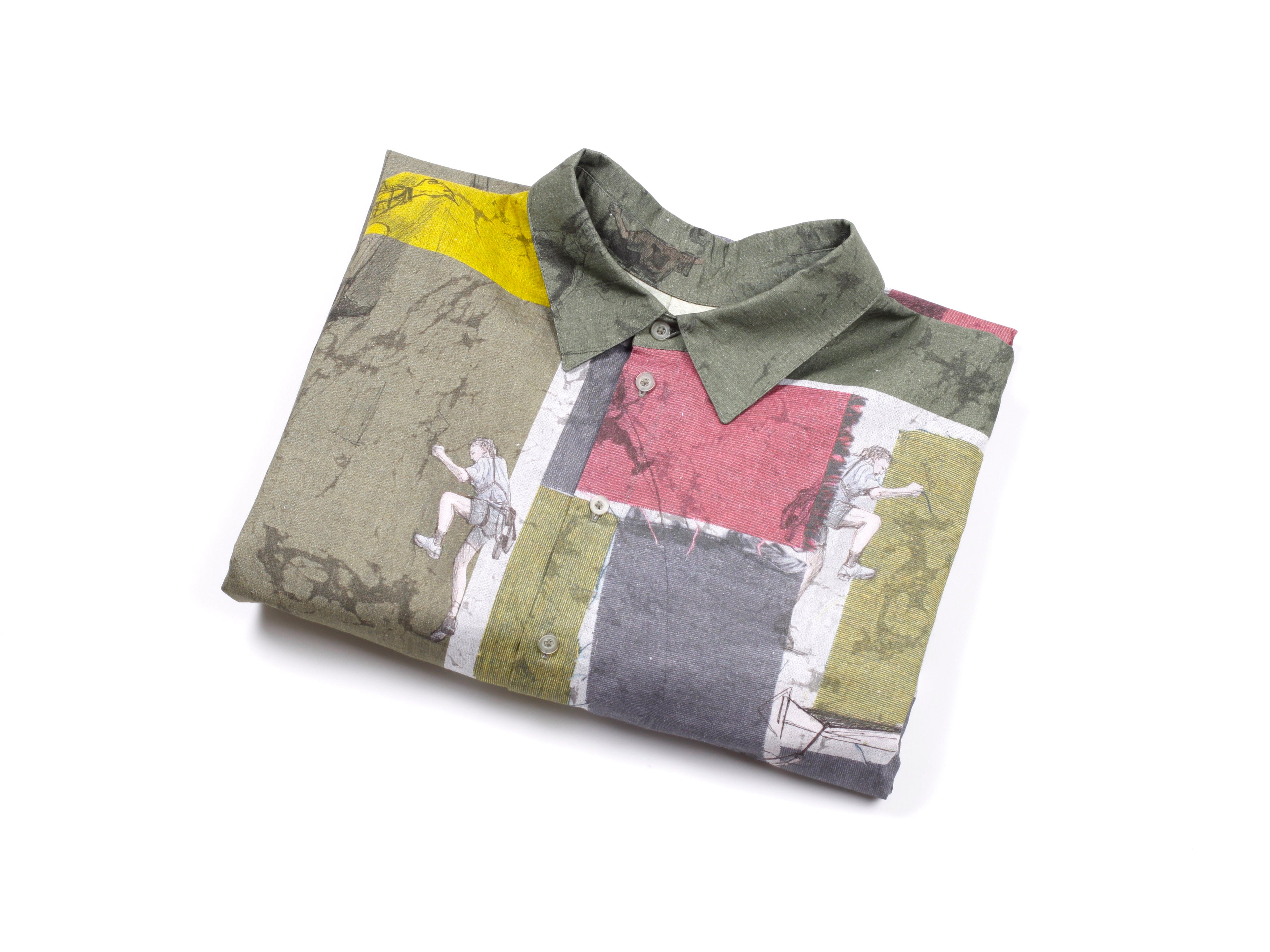 mr_snack_ climber print shirt / archive cotton fabric