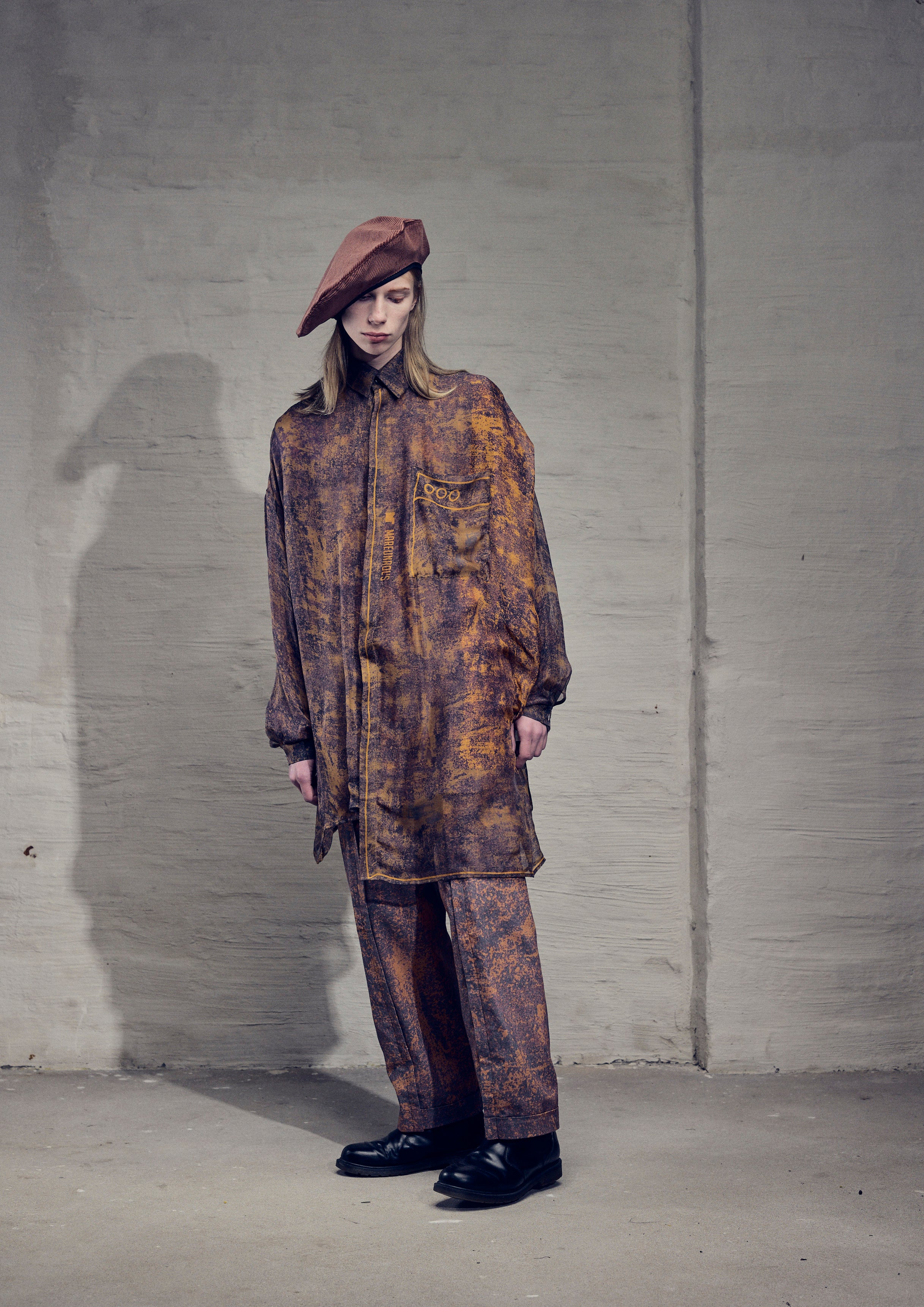 mr_ snack__ EPISODE 5 _ rust_ silk scarf shirt