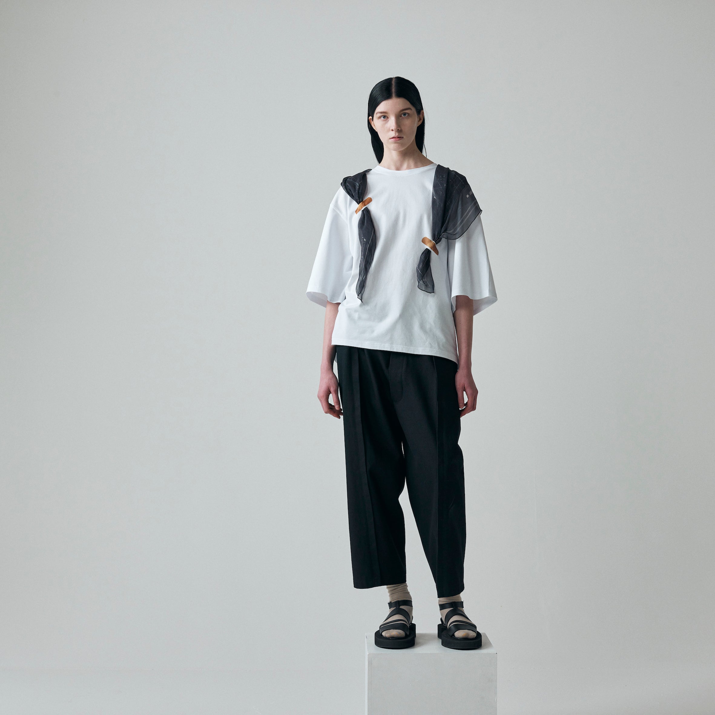 mr_ snack 122_ white T - shirt with patches