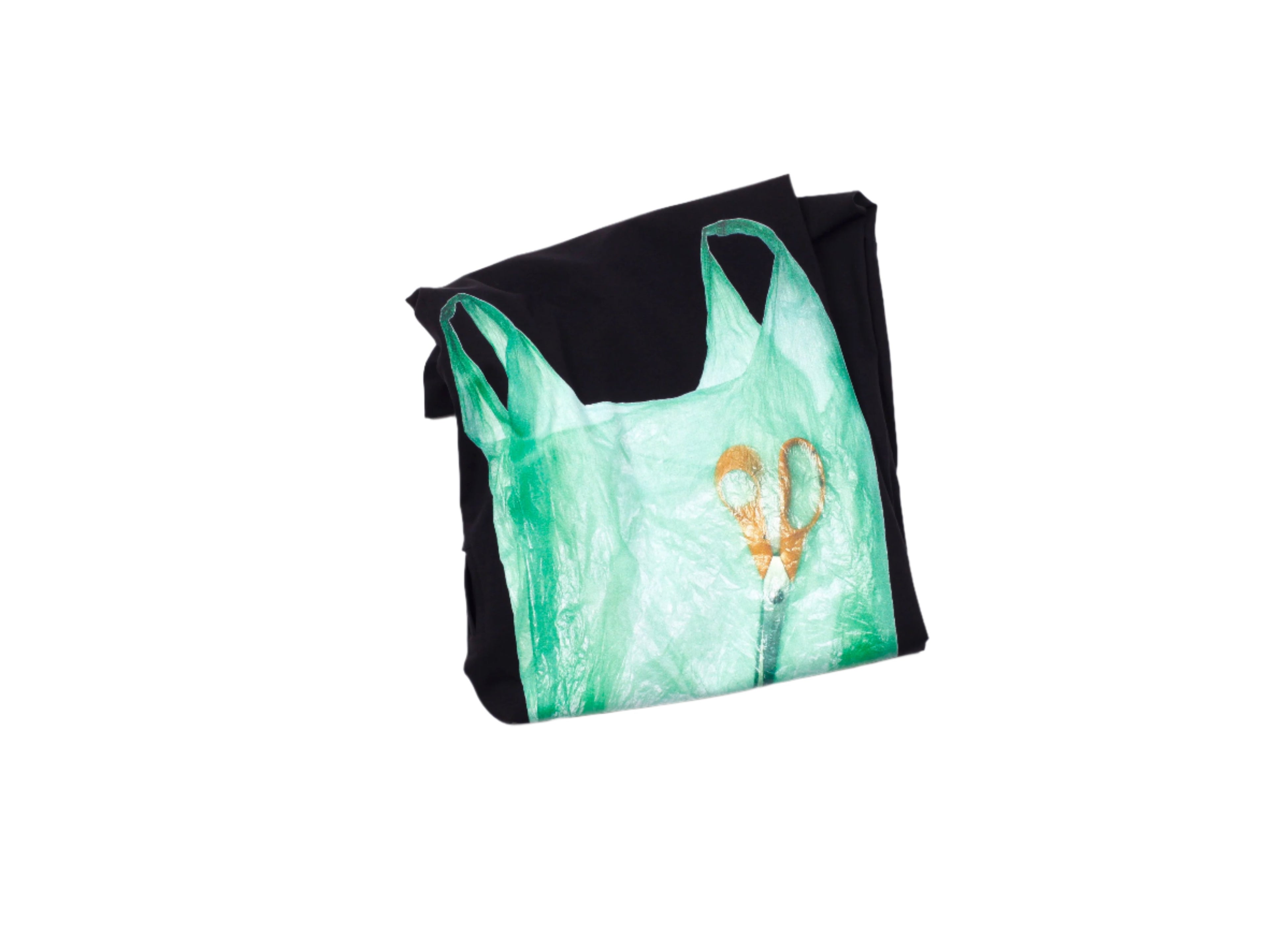 mr_ snack 102_ black plastic shopping bag T-shirt
