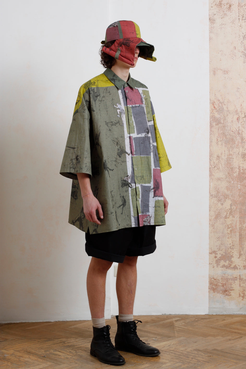 mr_snack_ climber print shirt / archive cotton fabric