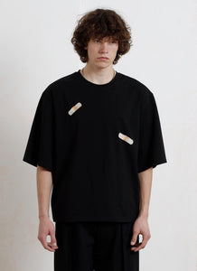 mr_ snack 121_ black T - shirt with patches