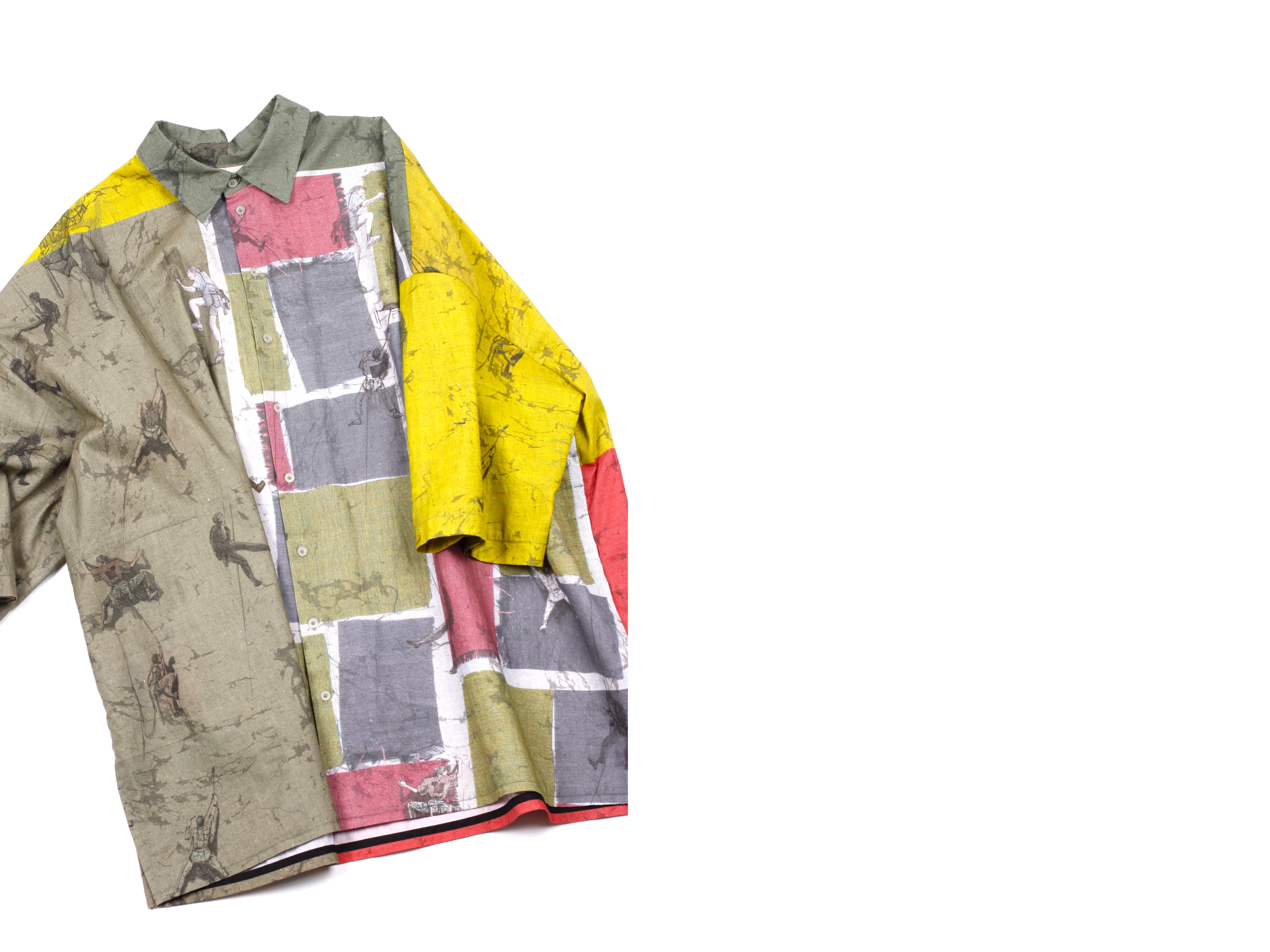 mr_snack_ climber print shirt / archive cotton fabric