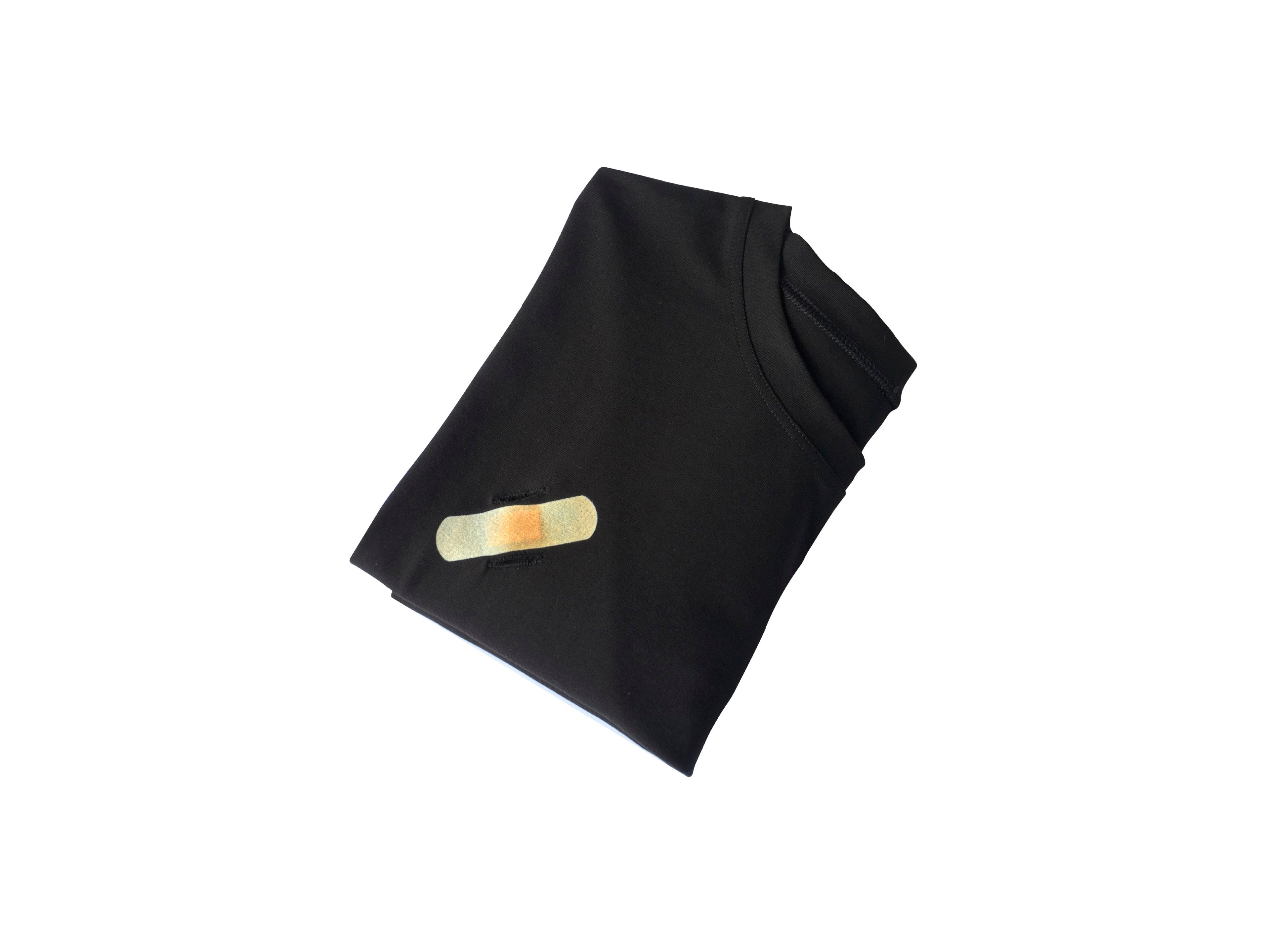 mr_ snack 121_ black T - shirt with patches