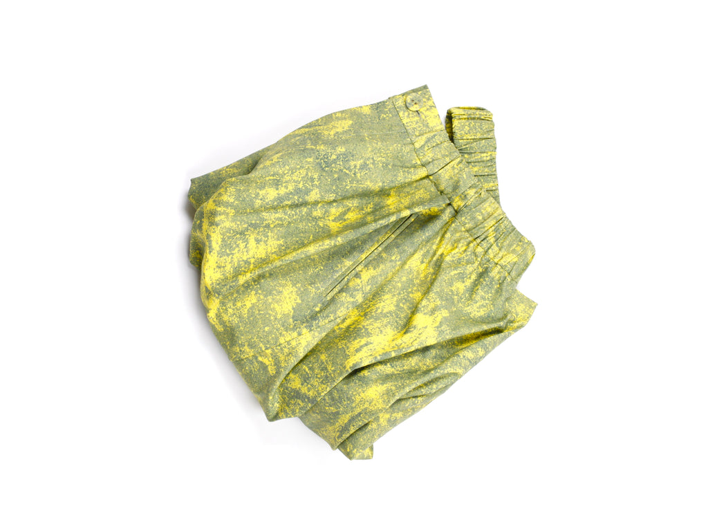 mr_ snack_ GREEN / YELLOW _SHORTS